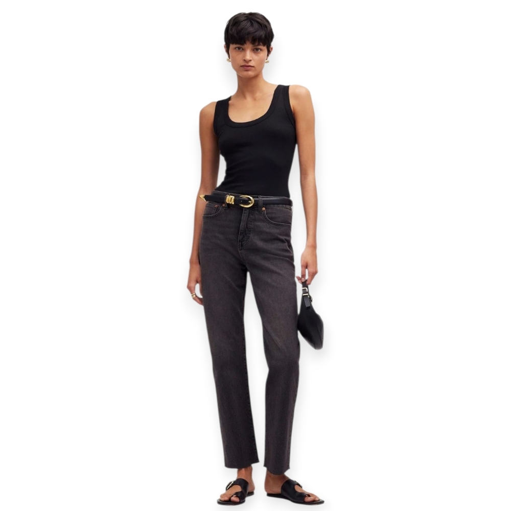 MADEWELL "90's Straight" Vintage-Wash Black Jeans